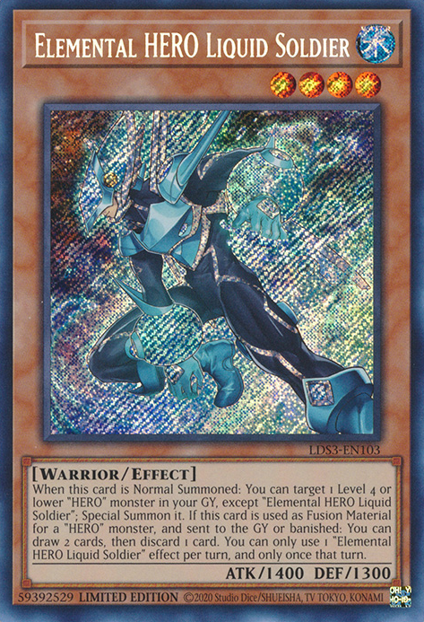 Elemental HERO Liquid Soldier [LDS3-EN103] Secret Rare | Play N Trade Winnipeg