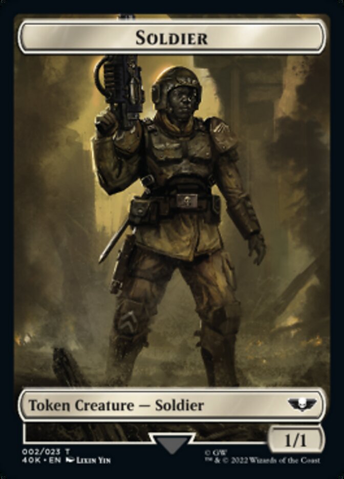 Soldier (002) // Zephyrim Double-sided Token (Surge Foil) [Universes Beyond: Warhammer 40,000 Tokens] | Play N Trade Winnipeg