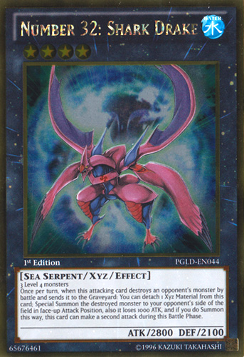 Number 32: Shark Drake [PGLD-EN044] Gold Rare | Play N Trade Winnipeg