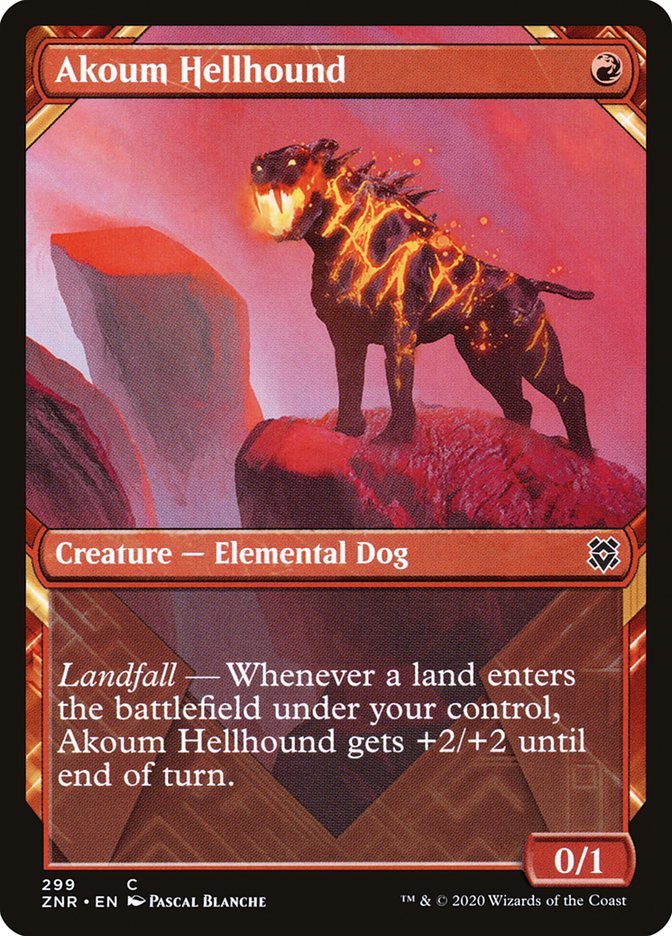 Akoum Hellhound (Showcase) [Zendikar Rising] | Play N Trade Winnipeg