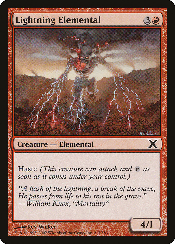 Lightning Elemental [Tenth Edition] | Play N Trade Winnipeg