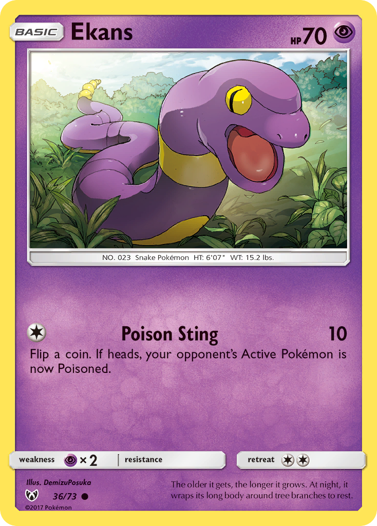 Ekans (36/73) [Sun & Moon: Shining Legends] | Play N Trade Winnipeg