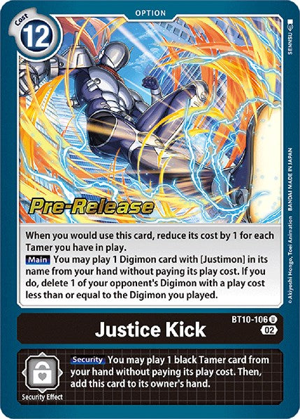 Justice Kick [BT10-106] [Xros Encounter Pre-Release Cards] | Play N Trade Winnipeg