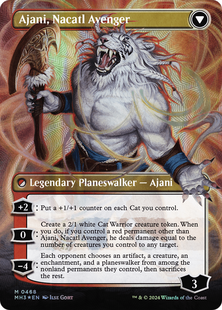 Ajani, Nacatl Pariah // Ajani, Nacatl Avenger (Borderless) (Textured Foil) [Modern Horizons 3] | Play N Trade Winnipeg