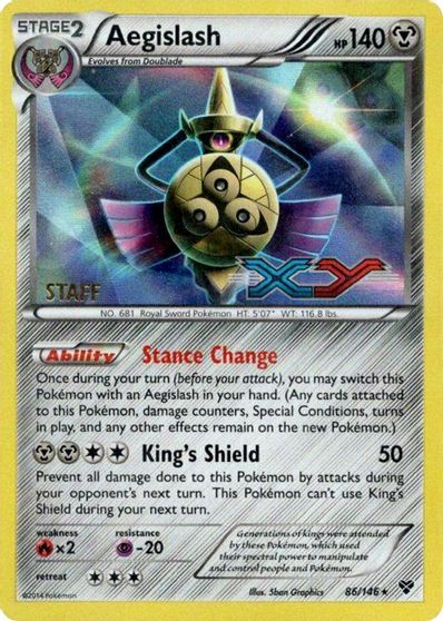 Aegislash (86/146) (Staff Prerelease Promo) [XY: Black Star Promos] | Play N Trade Winnipeg