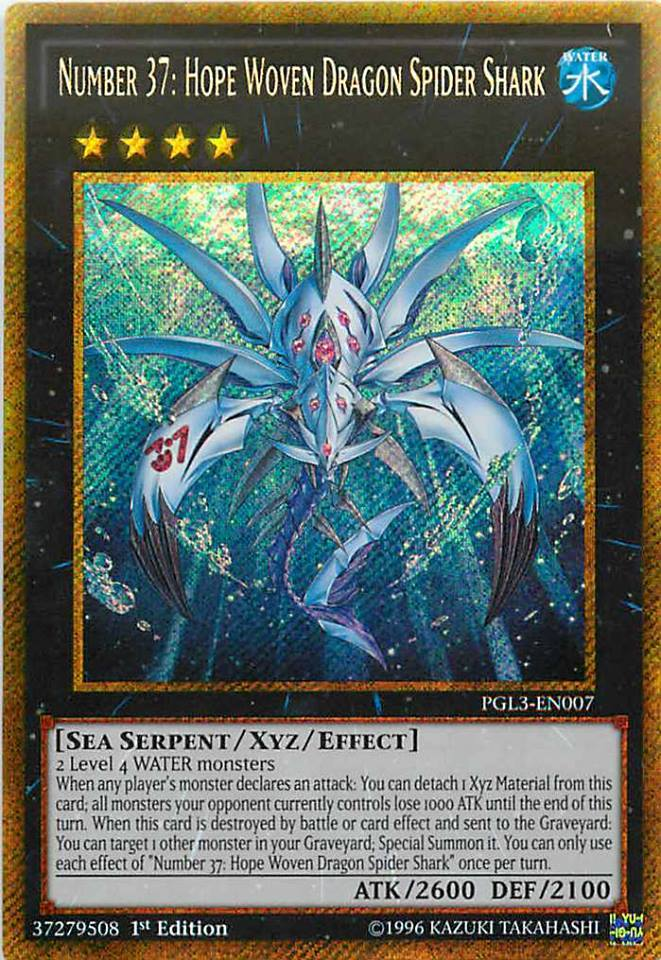 Number 37: Hope Woven Dragon Spider Shark [PGL3-EN007] Gold Secret Rare | Play N Trade Winnipeg