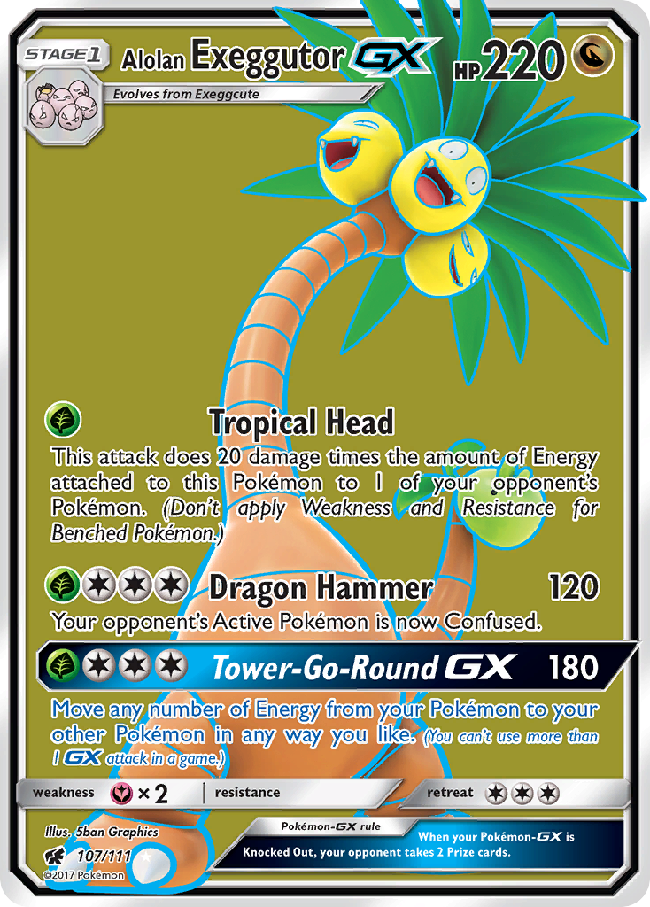 Alolan Exeggutor GX (107/111) [Sun & Moon: Crimson Invasion] | Play N Trade Winnipeg