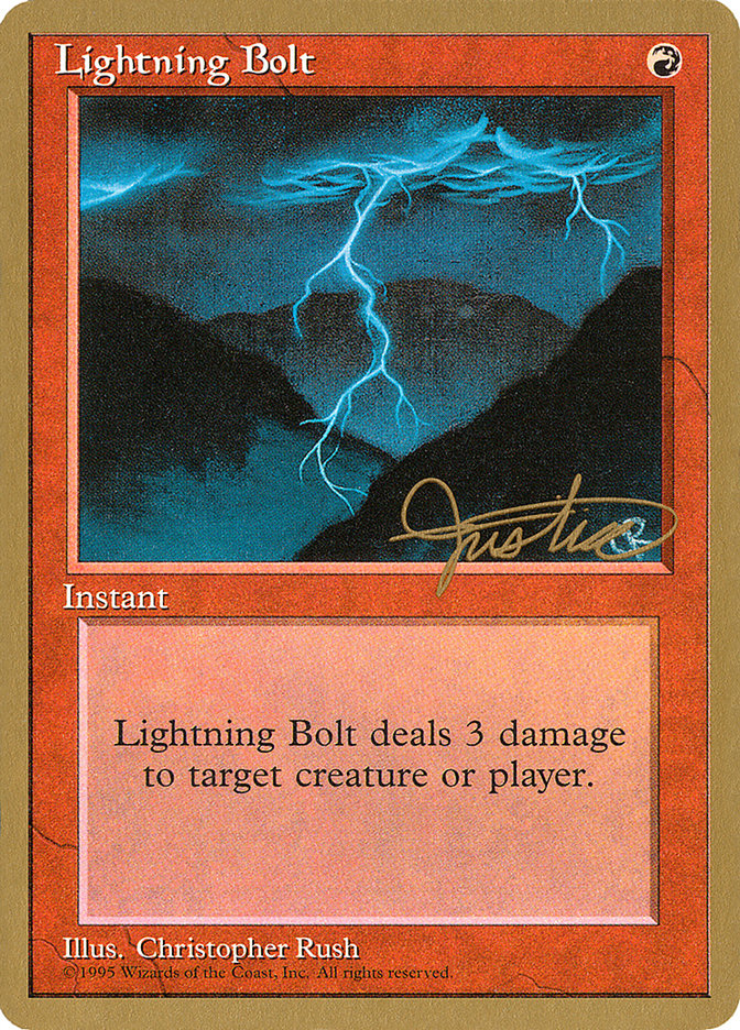 Lightning Bolt (Mark Justice) [Pro Tour Collector Set] | Play N Trade Winnipeg