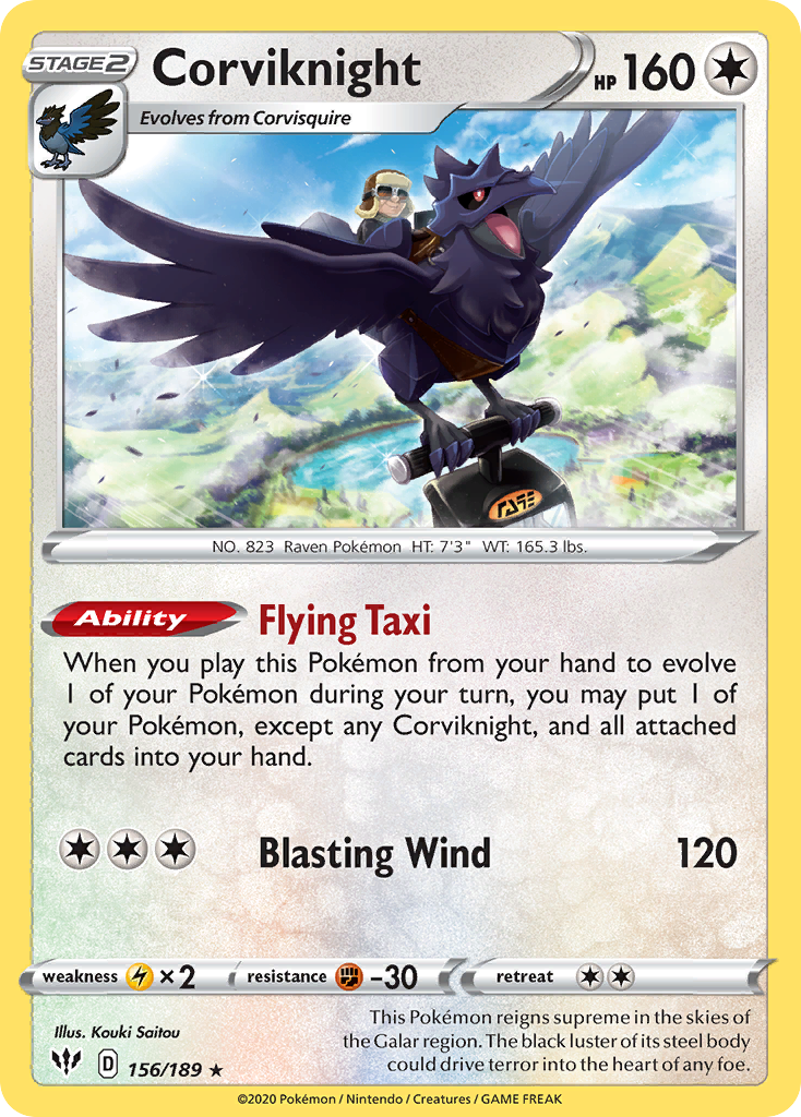 Corviknight (156/189) [Sword & Shield: Darkness Ablaze] | Play N Trade Winnipeg