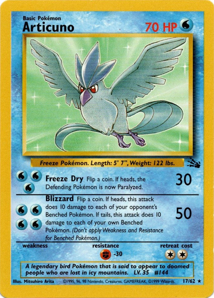 Articuno (17/62) [Fossil Unlimited] | Play N Trade Winnipeg