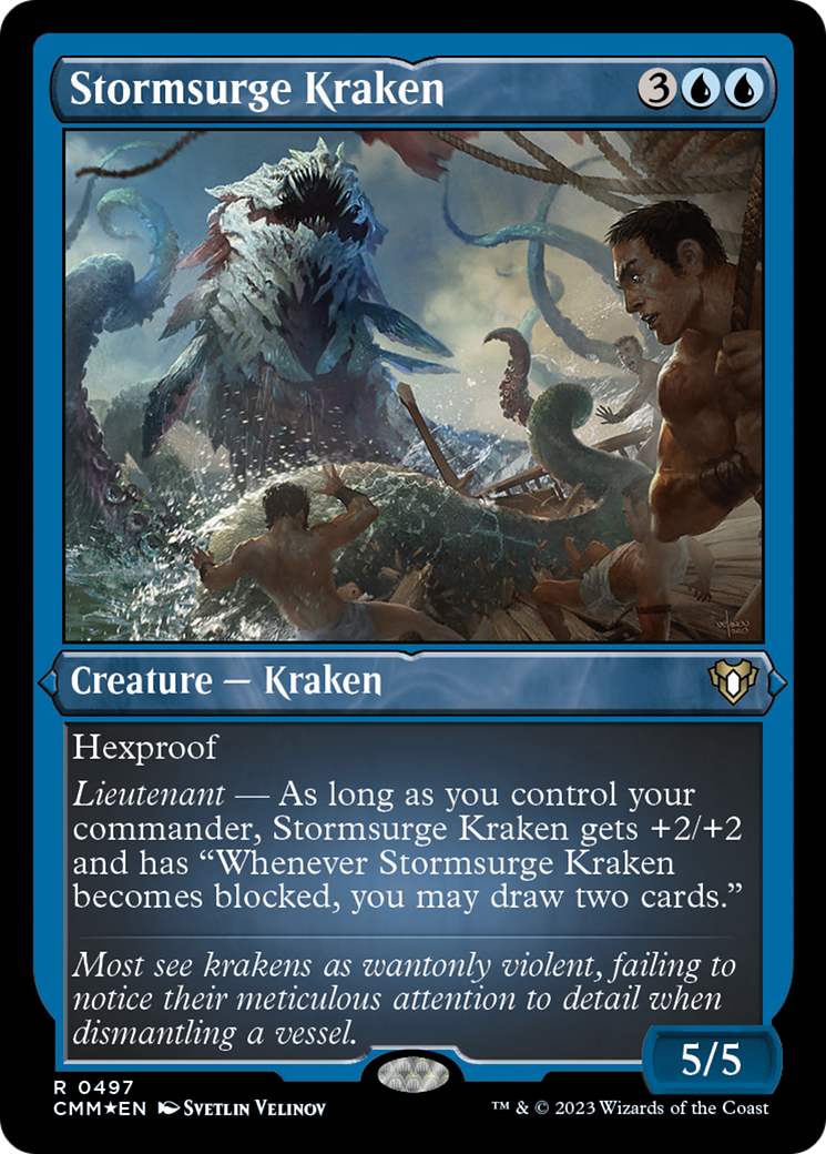 Stormsurge Kraken (Foil Etched) [Commander Masters] | Play N Trade Winnipeg