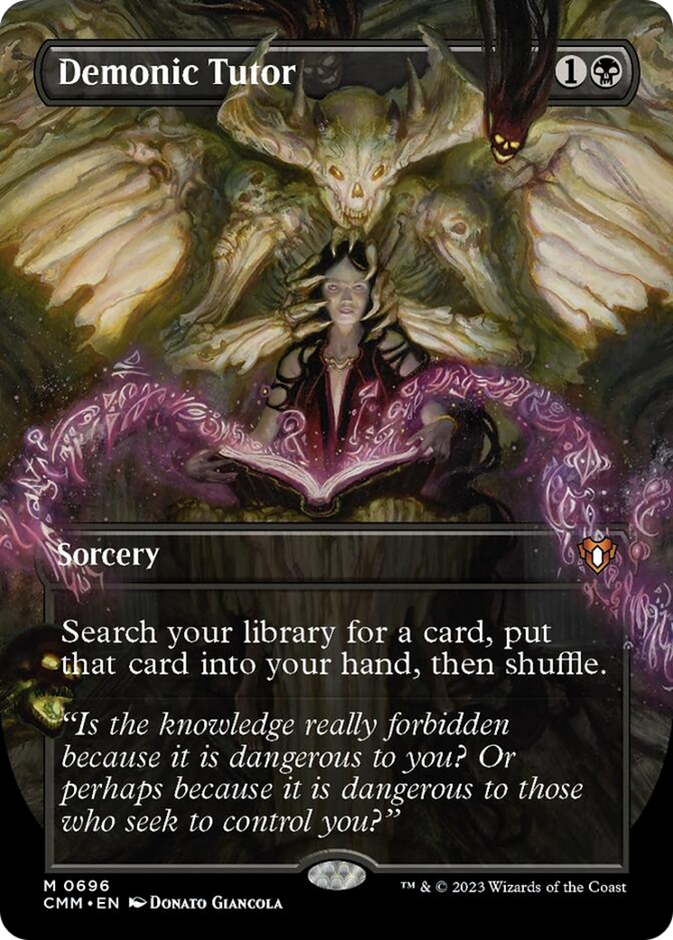 Demonic Tutor (Borderless Alternate Art) [Commander Masters] | Play N Trade Winnipeg