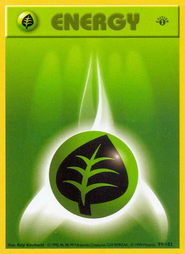 Grass Energy (99/102) (Shadowless) [Base Set 1st Edition] | Play N Trade Winnipeg