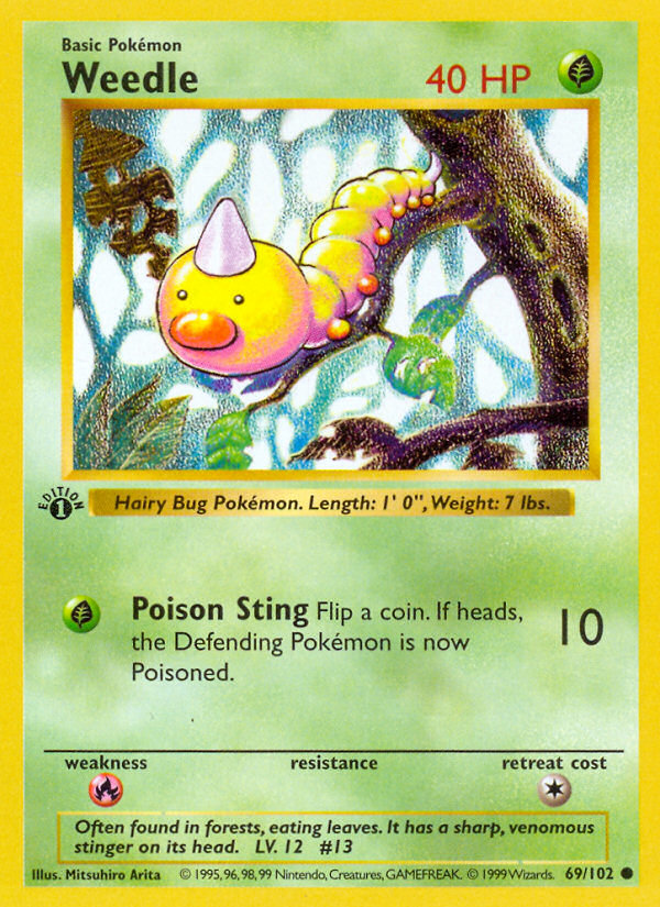 Weedle (69/102) (Shadowless) [Base Set 1st Edition] | Play N Trade Winnipeg