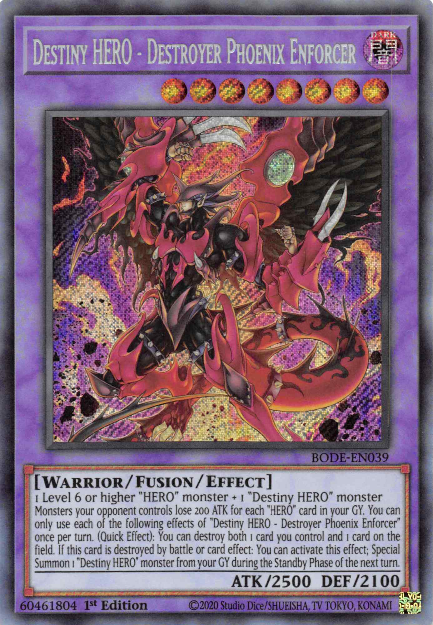 Destiny HERO - Destroyer Phoenix Enforcer [BODE-EN039] Secret Rare | Play N Trade Winnipeg