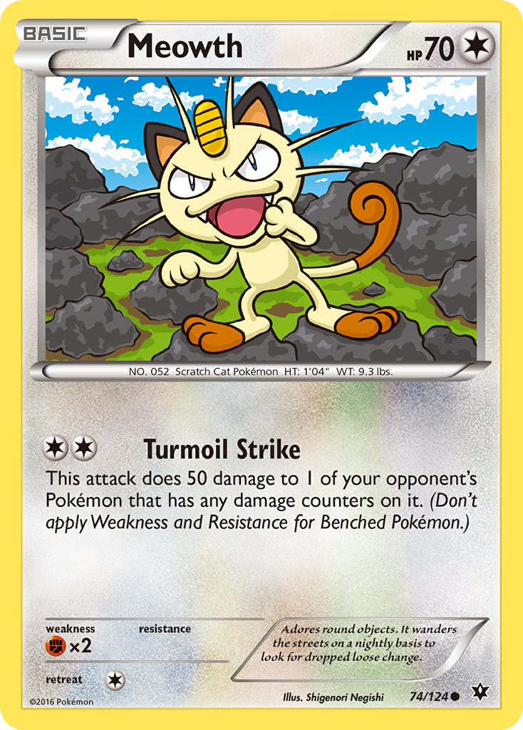 Meowth (74/124) [XY: Fates Collide] | Play N Trade Winnipeg