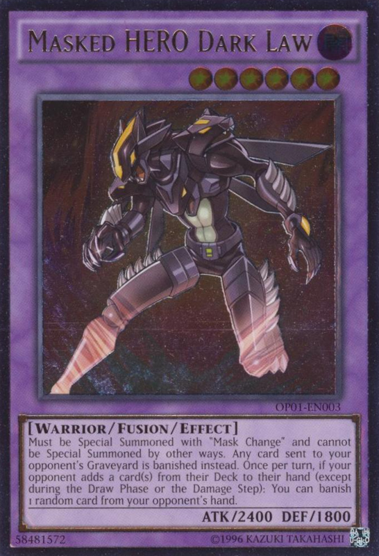 Masked HERO Dark Law [OP01-EN003] Ultimate Rare | Play N Trade Winnipeg