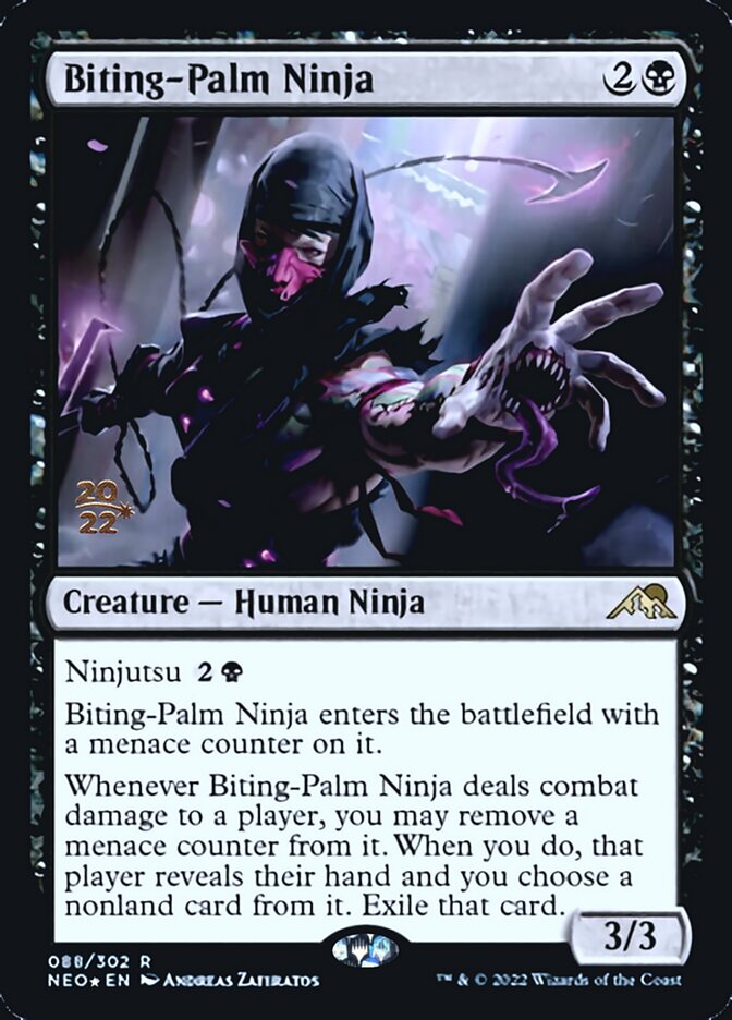 Biting-Palm Ninja [Kamigawa: Neon Dynasty Prerelease Promos] | Play N Trade Winnipeg