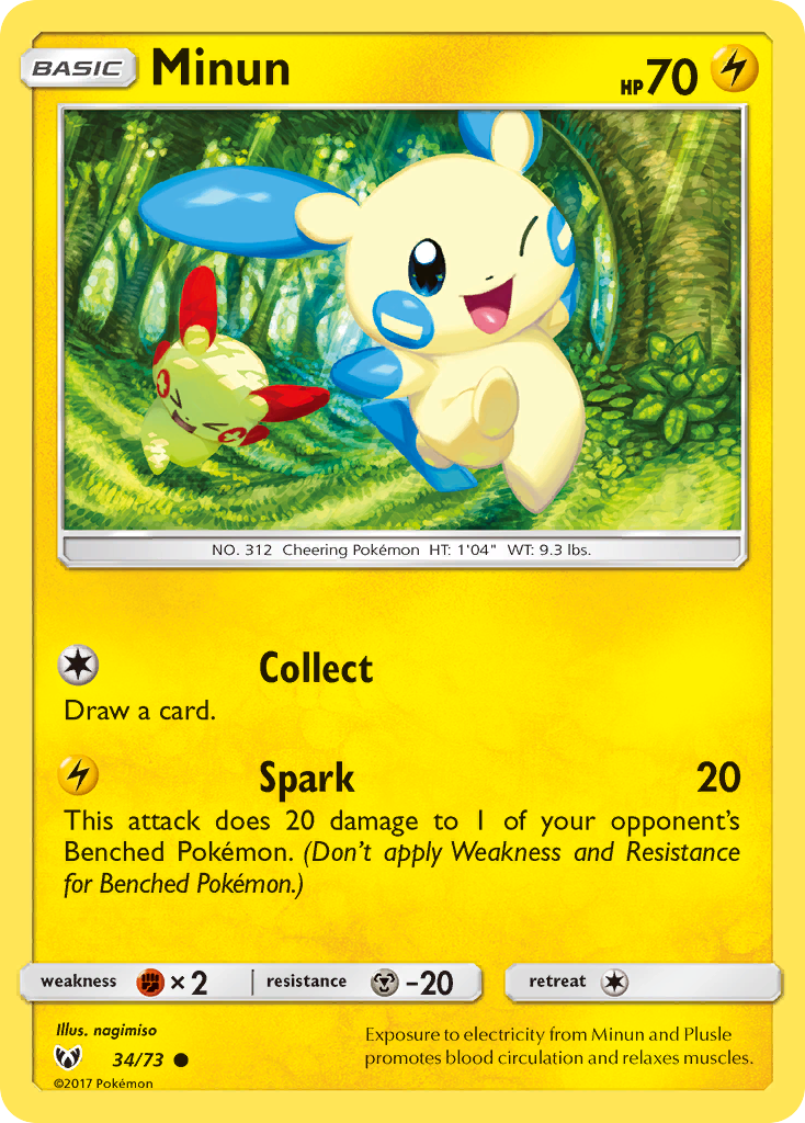 Minun (34/73) [Sun & Moon: Shining Legends] | Play N Trade Winnipeg