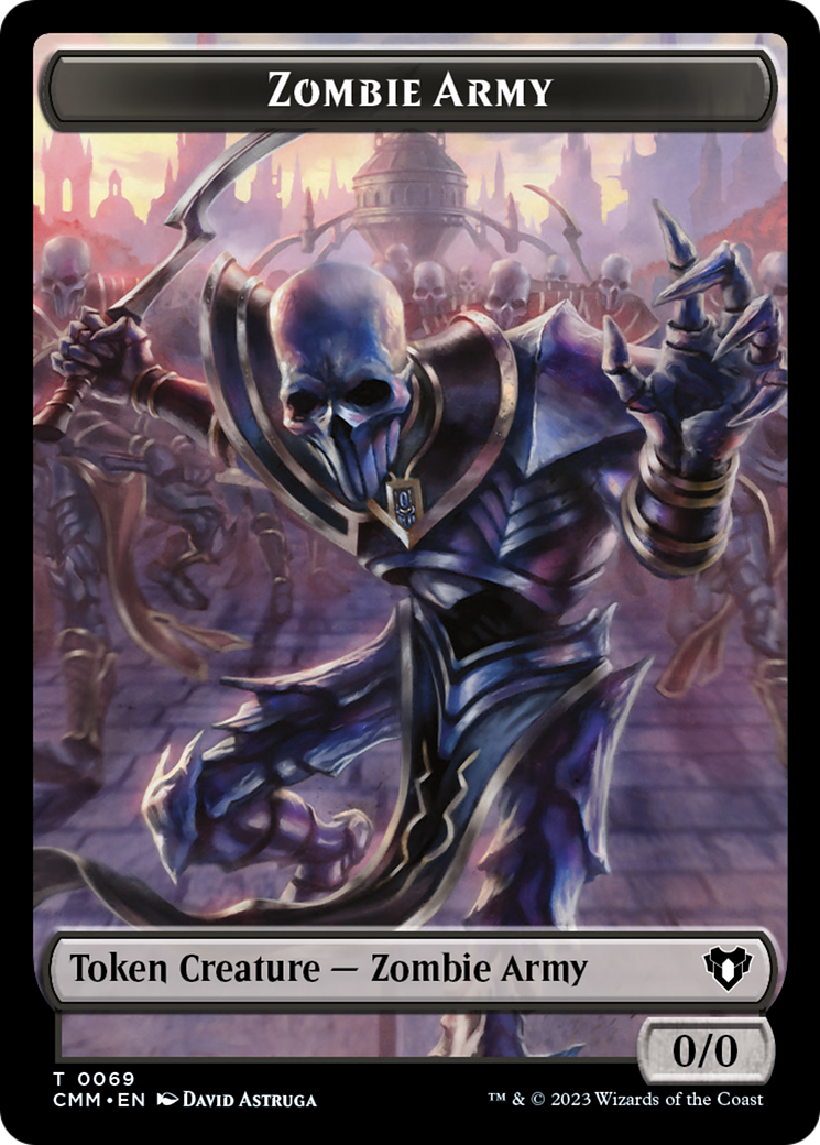 Human Warrior // Zombie Army Double-Sided Token [Commander Masters Tokens] | Play N Trade Winnipeg