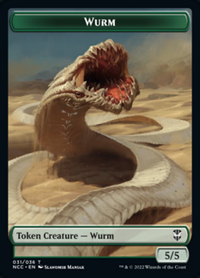 Elf Warrior // Wurm Double-sided Token [Streets of New Capenna Commander Tokens] | Play N Trade Winnipeg