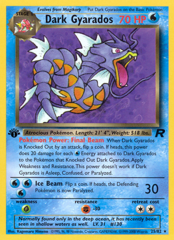 Dark Gyarados (25/82) [Team Rocket 1st Edition] | Play N Trade Winnipeg