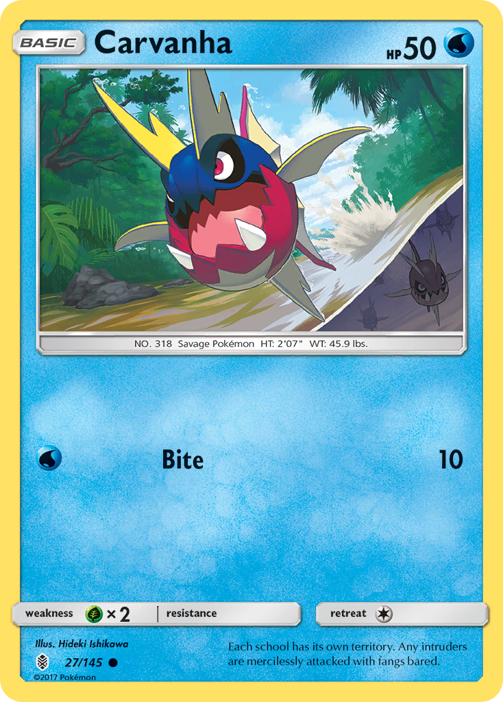 Carvanha (27/145) [Sun & Moon: Guardians Rising] | Play N Trade Winnipeg