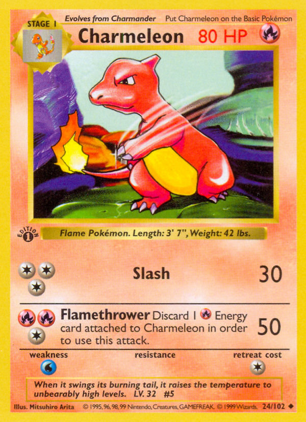 Charmeleon (24/102) (Shadowless) [Base Set 1st Edition] | Play N Trade Winnipeg