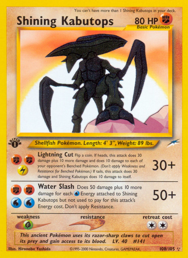 Shining Kabutops (108/105) [Neo Destiny 1st Edition] | Play N Trade Winnipeg