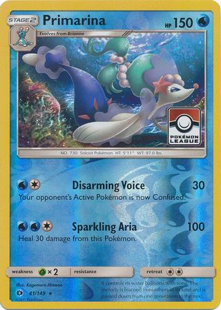 Primarina (41/149) (League Promo) [Sun & Moon: Base Set] | Play N Trade Winnipeg