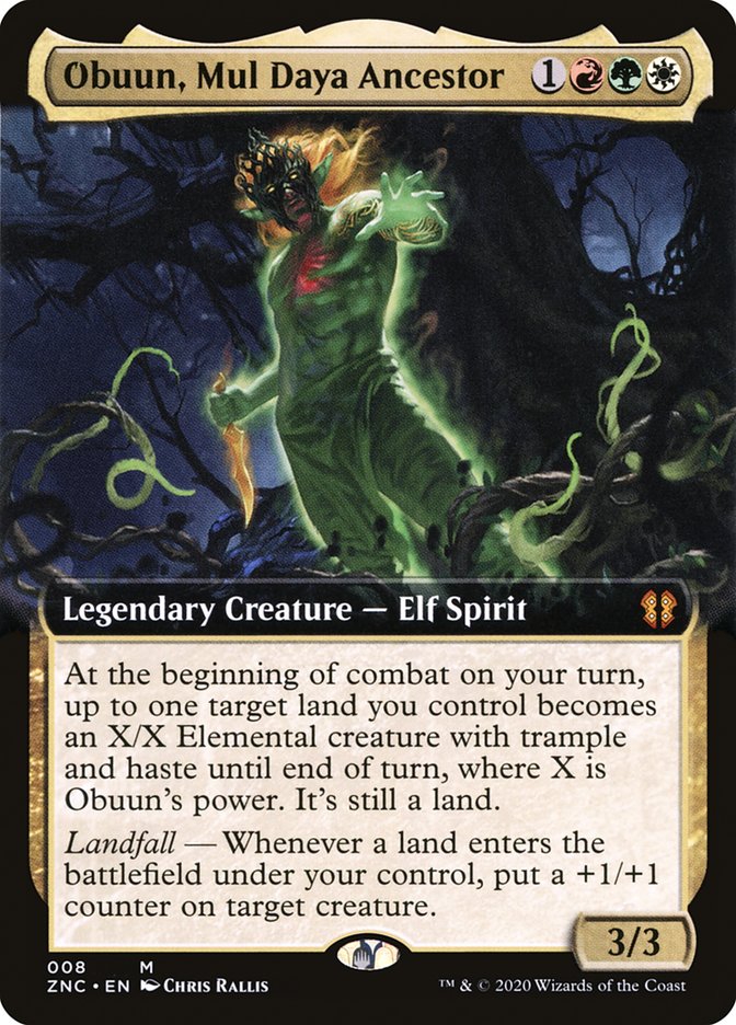 Obuun, Mul Daya Ancestor (Extended Art) [Zendikar Rising Commander] | Play N Trade Winnipeg