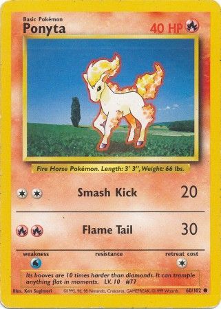 Ponyta (60/102) [Base Set Unlimited] | Play N Trade Winnipeg