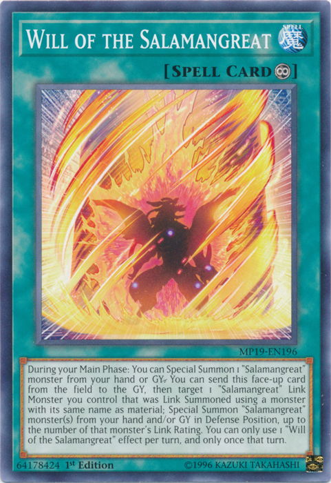 Will of the Salamangreat [MP19-EN196] Common | Play N Trade Winnipeg