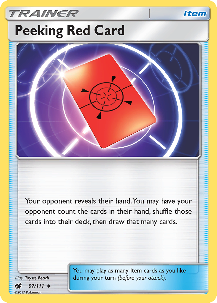 Peeking Red Card (97/111) [Sun & Moon: Crimson Invasion] | Play N Trade Winnipeg