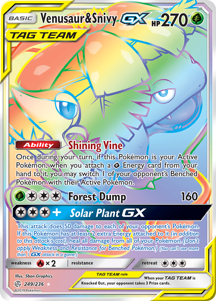 Venusaur & Snivy GX (249/236) [Sun & Moon: Cosmic Eclipse] | Play N Trade Winnipeg