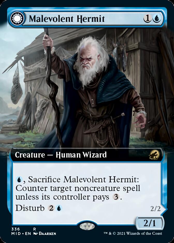 Malevolent Hermit // Benevolent Geist (Extended) [Innistrad: Midnight Hunt] | Play N Trade Winnipeg