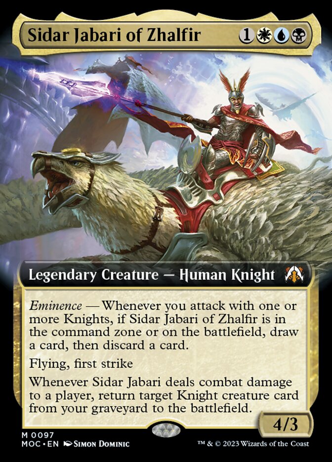 Sidar Jabari of Zhalfir (Extended Art) [March of the Machine Commander] | Play N Trade Winnipeg