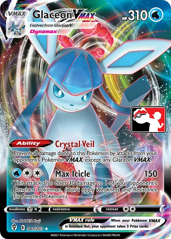 Glaceon VMAX (041/203) [Prize Pack Series One] | Play N Trade Winnipeg