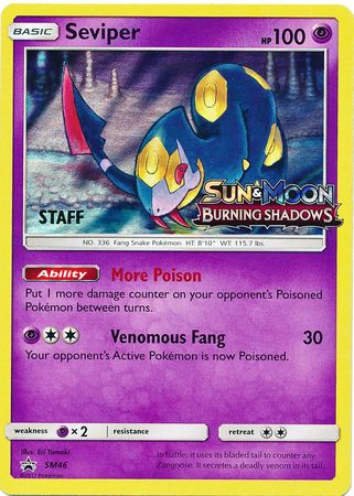 Seviper (SM46) (Staff Prerelease Promo) [Sun & Moon: Black Star Promos] | Play N Trade Winnipeg