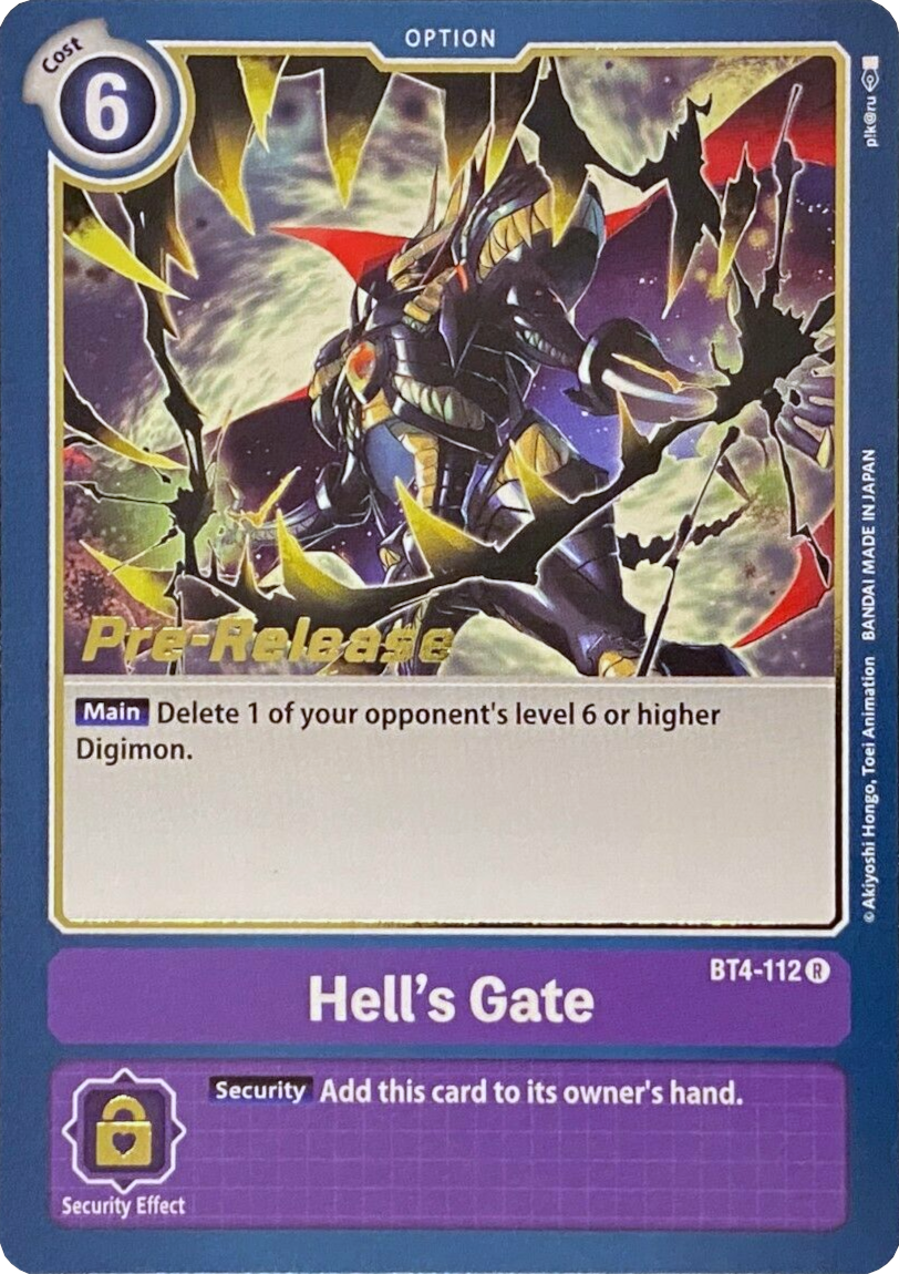 Hell's Gate [BT4-112] [Great Legend Pre-Release Promos] | Play N Trade Winnipeg