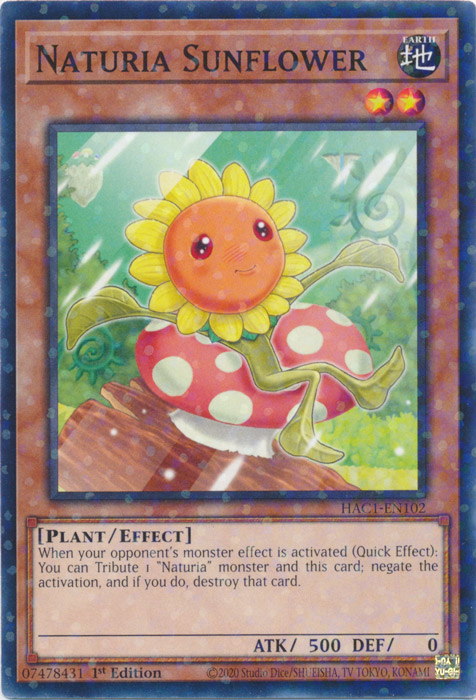 Naturia Sunflower (Duel Terminal) [HAC1-EN102] Parallel Rare | Play N Trade Winnipeg