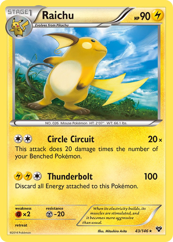 Raichu (43/146) (Battle Arena Deck Exclusive) (Theme Deck Exclusive) [XY: Base Set] | Play N Trade Winnipeg