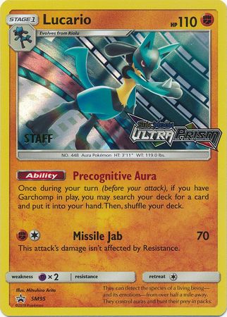 Lucario (SM95) (Staff Prerelease Promo) [Sun & Moon: Black Star Promos] | Play N Trade Winnipeg