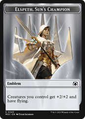Warrior // Elspeth, Sun's Champion Emblem Double-Sided Token [March of the Machine Commander Tokens] | Play N Trade Winnipeg