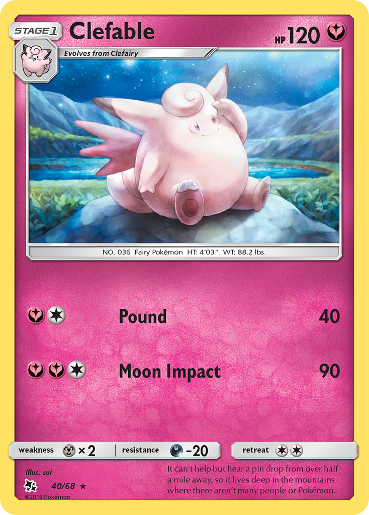 Clefable (40/68) [Sun & Moon: Hidden Fates] | Play N Trade Winnipeg