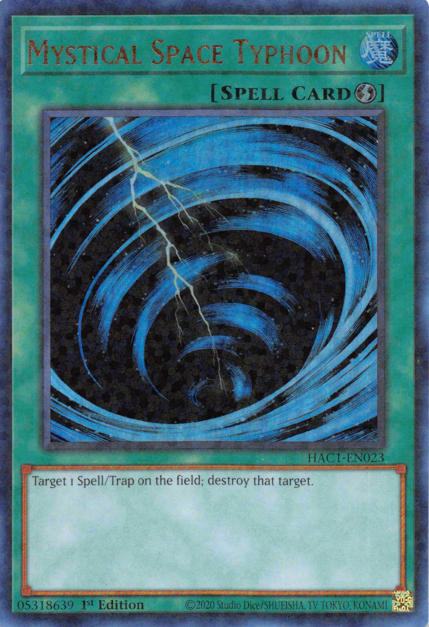 Mystical Space Typhoon (Duel Terminal) [HAC1-EN023] Parallel Rare | Play N Trade Winnipeg