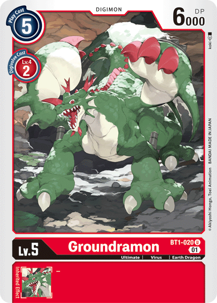 Groundramon [BT1-020] (Alternative Art) [Starter Deck: Gallantmon] | Play N Trade Winnipeg