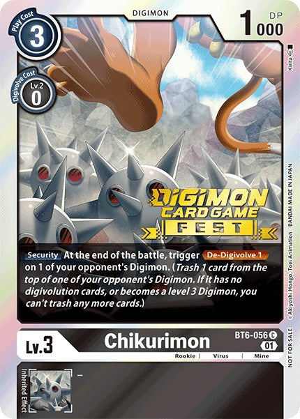 Chikurimon [BT6-056] (Digimon Card Game Fest 2022) [Double Diamond Promos] | Play N Trade Winnipeg