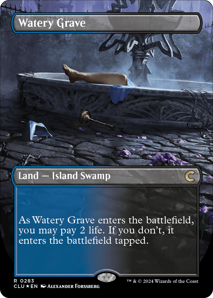 Watery Grave (Borderless) [Ravnica: Clue Edition] | Play N Trade Winnipeg