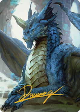 Young Blue Dragon Art Card (Gold-Stamped Signature) [Commander Legends: Battle for Baldur's Gate Art Series] | Play N Trade Winnipeg